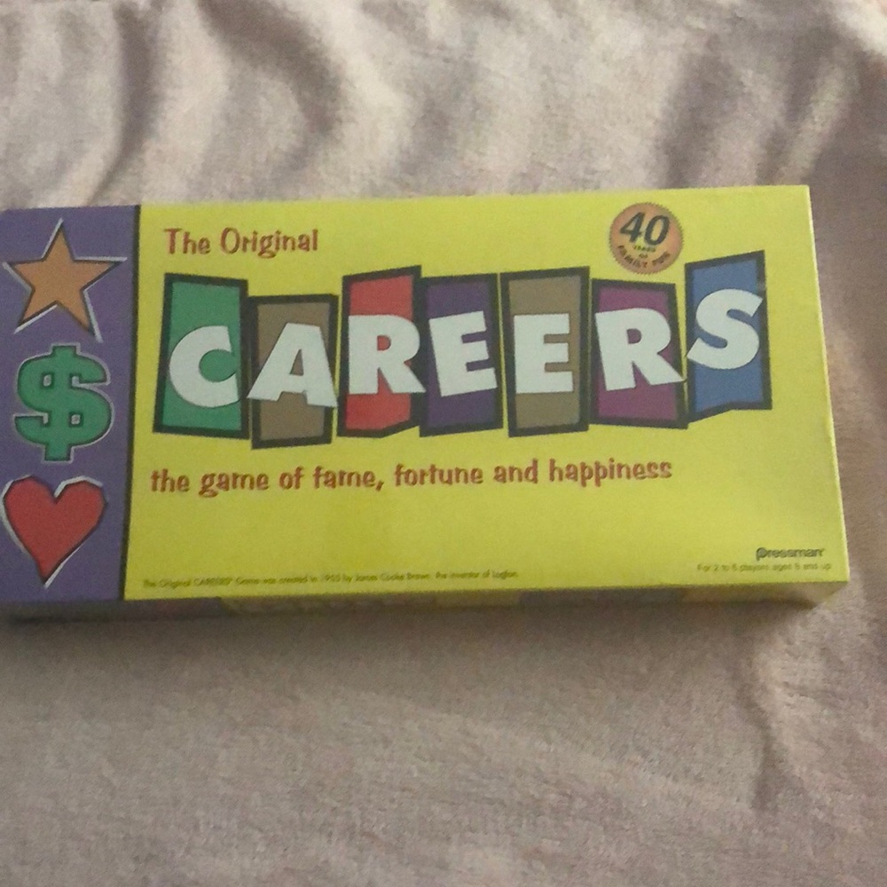 Classic Yellow and Purple Careers Board Game